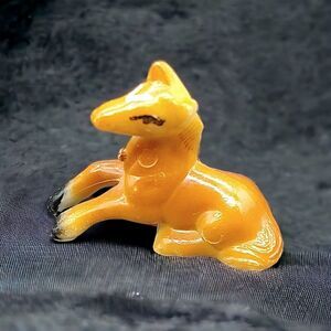 Vtg Mid-Century Celluloid Pony Figurine Golden Colt Horse 1950s Holiday Decor